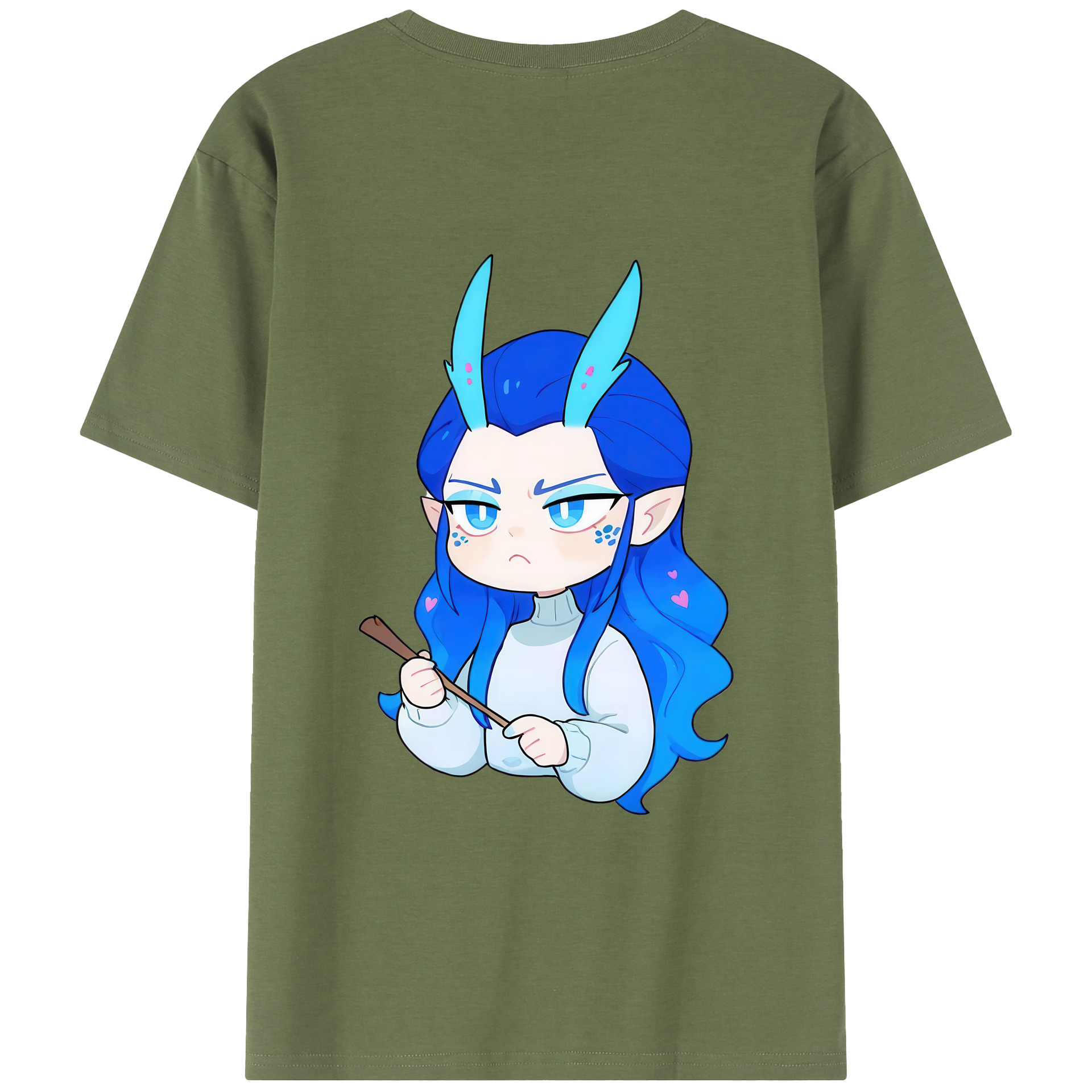 （画像用） Ne Zha 2 ナタ 魔童の大暴れ 綿100％半袖Tシャツ（背面プリント）